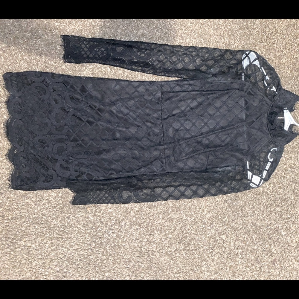 Black Vintage Short Laced Dress.